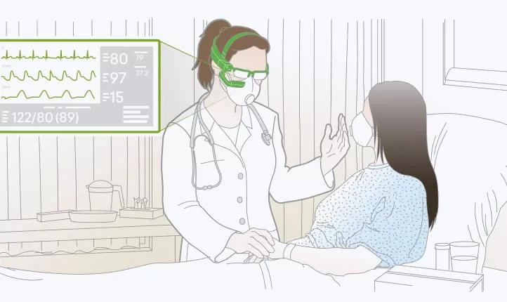 a doctor and a patient in a hospital room