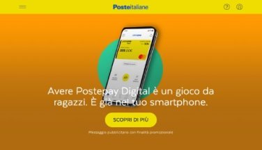 Immagine pubblicitaria di Postepay Digital